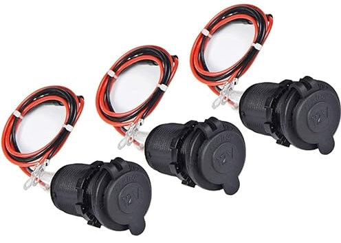 12V Steckdose,Wasserdicht Zigarettenanzünde Marine Grade Spritzwassergeschützt Und Staubdicht,Mit 60cm Kabel(3 Stück)