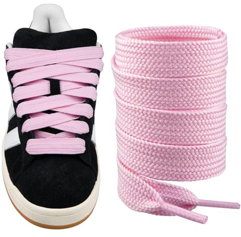 Endoto Schnürsenkel für Adidas Campus 00s Sneaker schuhe, 16MM Flache Dicke Breite Schuhbänder Ersatz Shoelaces Laces (Rosa,36 Zoll)