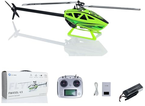 wheelfun RC Hubschrauber Flywing 450L V3 mit GPS | Intelligentes RTF Modell mit automatischer Schwebehaltung, Aerobatik-Flugmodus und Ein-Knopf-Rückkehrfunktion