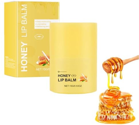 Honey Bee Lip Balm, Manuka Propolis Lip Balm, Moisturizing Lip Balm with Propolis Honey & Aloe, Prevent Dry and Cracked Lipstick, Hydrating Honey Lip Butter (1pc)