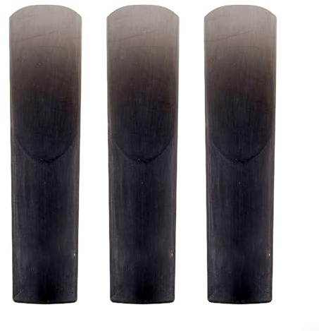 3 x Saxophon-Blätter aus Kunstharz, leicht zu blasen, glatte Windbewegung, geeignet für Klarinetten/Sopran/Alt-/Tenorsaxophon (Alt-Schwarz)