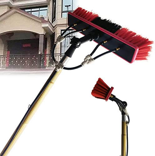 Barre de nettoyage de fenêtre - Brosse télescopique pour le nettoyage des fenêtres et le toit de véranda - Nettoyeur extensible avec alimentation à eau pour panneaux solaires photovoltaïques