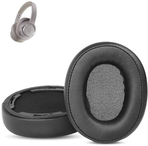 XRHTONG Prime Replacement Earpads Compatible with Audio-Technica ATH SR50BT Bluetooth Wireless Over-Ear Headphones Ear pads Cushion(Protein Leather/Memory Foam)