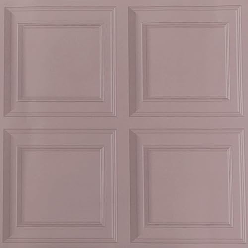 Putentfun Blush Wood Panel Effect Wallpaper - Realistic 3D Wooden Panelling Effect Textured Retro Embossed Tartan for Living Room Bedroom Feature Wall