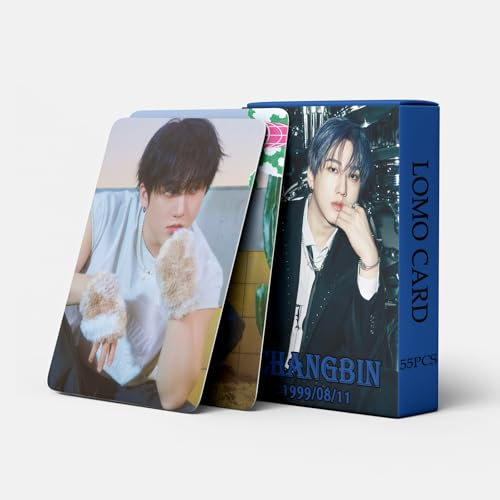 YAzgan Stray Kids Fans Greeting Card 55 Stück ATE Premium Postkarte für Fans - BangChan/Felix/ChangBin/HyunJin/Han/LeeKnow/I.N Multicolor Vintage Lomo Card 5,5 x 8,5 cm