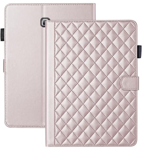 Vaitasy Funda para Samsung Galaxy Tab A 10.1 Pulgadas 2016 SM-T580/T585/T587 Business Cuero PU Tablet Carcasa para Galaxy Tab A6 con Ranura para Tarjeta Oro Rosa