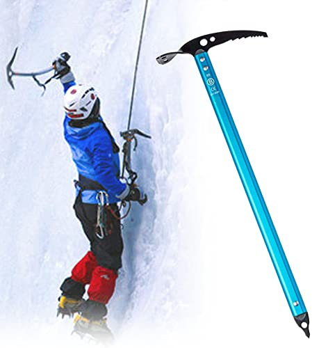 Ice AxeProfessional Ice Climbing Axes, Lightweight Outdoor Walking Pickaxe with Aviation Aluminum 23 * 60/65/70/75cm 435g/445g/455g/470g, Climbing Equipment for Mountaineering Hiking Aerial