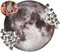 Weltraum-Mond-Puzzle, 1000 Teile, Runde Form, Verbessert die Koordination, Mondmuster-Puzzle für Erwachsene