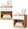LEADZM Table de Chevet Lot de 2 avec Tiroir, Table d'appoint Meuble de Nuit Commode de Nuit, Couleur Chêne & Blanc 39 x 29 x 41cm