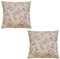 2er Set Kissenbezug 80x80 cm Kopfkissenbezug Kissenhülle 100% Baumwolle mit Reißverschluss Made in Germany (Beige Lila Gelb Blumen)