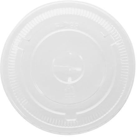 Fiesta Recyclable rPET Flat Lid, 12-16-20 oz Cup, Pack 400 | Prevents spills during transport while keeping takeaway drinks hot, with a sturdy commercial-grade construction.