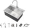 YLME Fregadero De Cocina De Acero Inoxidable, Fregadero De Cocina Empotrado/Bajo Encimera, 1 Cubeta con Escurridor Y Desagüe, para Lavaderos, Sótanos, Terrazas, Bares Y Cocinas,Bend,50 * 40cm