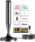 Indoor TV Aerial with Magnetic Base – Digital TV Aerial for Freeview HD Channels, 4K/1080p Support, 3 Meters Coaxial Cable – Compact Indoor Antenna for Smart TVs