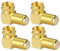 Leloco 4 Stück Sat Stecker 90 Grad F-Stecker auf F-Buchse für Koaxialkabel F-Winkelstecker Winkeladapter F-Adapter Aantennenstecker Kupplung Vergoldet Winkel-Kabelverbinder
