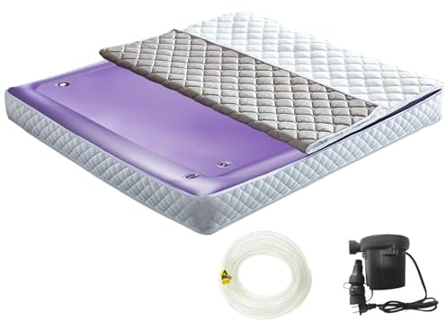 Ustenroya Free Flow Full Wave Water Mattress, Square Waterbed Mattress for Adults, 7.9 Thick PVC Softside Water Bed with Removable Cover, Protable and Foldable, Dual Air Valves (Queen - 60 x80)