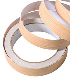 XXHUO Wood Tape, 18mm X 10m Worktop Edging Strip Edge Banding Wood Trim Tape Trim Self-Adhesive Edging Strip For Desk Shelves Panels Furniture DIY Wardrobe Cabinet Restoration Iron Kitchen Oak