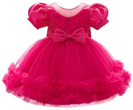 Lito Angels Abito Principessa per Bambina | Abito Damigella Principessa per Bambina, Gonna in tulle multistrato, Fiocco decorativo, Senza maniche, Scollo quadrato, Festa