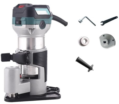 Trimmer Wood Router Tool Combo Kit Electric Woodworking Machines with Milling Cutte Powerful Power(Offset Base)