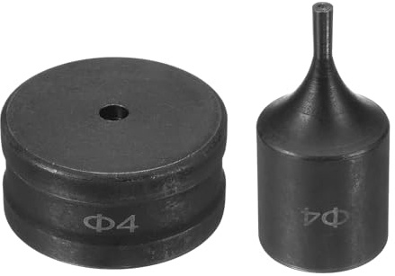 QUARKZMAN Punta Redonda de Vaso de Impacto, 4mm Matriz Hidráulica Adaptador 40Cr Acero Troquel Hidráulico para Carraca Perforar Punzonar para CH70 Eléctrica Perforación Máquina, Negro