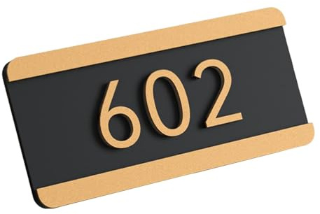 Home Address Plate Decorative Acrylic Outdoor House Number Sign Rectangle 9.84x3.94 Inch Customizable- Style E
