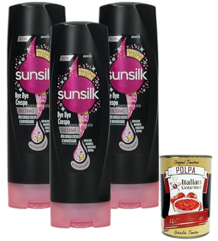 Italian Gourmet Sunsilk Bye Bye Crespo Conditioner für krauses Haar, angereichert mit Biotin, Mandelöl und Keratin, 200 ml, 3er Pack+ Italian Gourmet Polpa