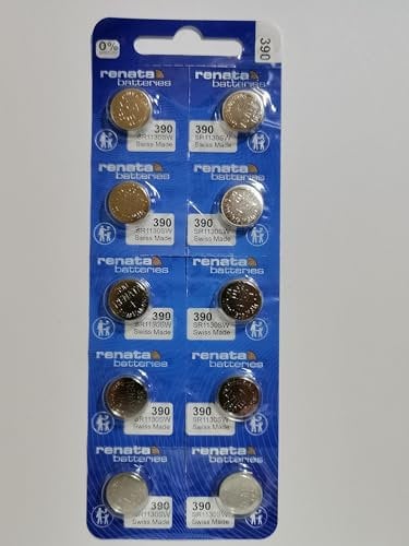 Renata Mercury Free 390 SR1130SW Watch Cell Battery Swiss Made 1.55V - Pack of 10