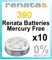 Renata libre de mercurio 390 SR1130SW pila de reloj fabricada en Suiza 1,55 V – 10 unidades