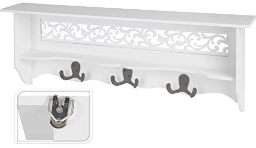 Appendiabito antico country bianco gancio guida shabby chic