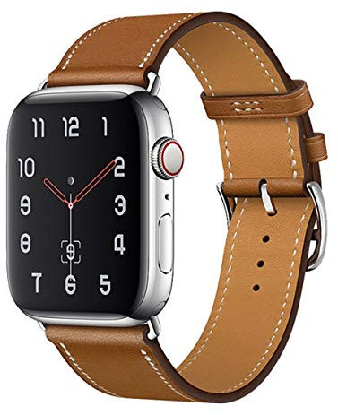 MroTech Correa Cuero Watch 40mm Serie 4 Correa Watch 38mm Serie 3 Serie 2 Serie 1 Piel Genuino Repuesto de Pulsera para Watch Sport Edition Nike+ Banda de Reloj de Cuero (38 mm / 40 mm, Marrón)