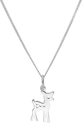 jewellerybox Sterlingsilber Bambi Anhänger an 50,8cm (20 Inches) Kette