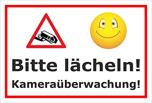 Melis-Folienwerkstatt Schild - Kamera-überwachung - 15x10cm | Bohrlöcher | 3mm Aluverbund – S00348-015-B 20 VAR