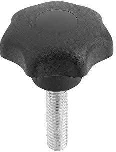 KIPP Sterngriff - Thermoplast, Außengewinde - M5x20, D1=25Mm - schwarz - Komponent Stahl, 4 Stück, K0155.405X20