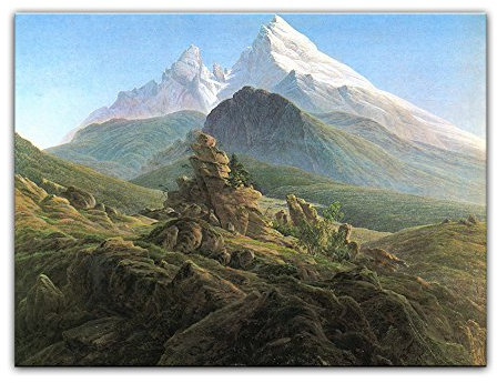 Kunstdruck Poster - Caspar David Friedrich Der Watzmann 40x30 cm ca. A3 - Alte Meister Bild ohne Rahmen