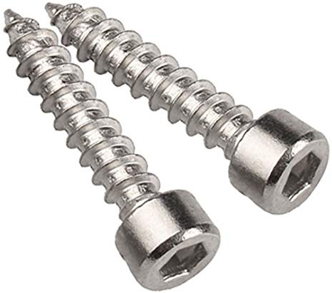 Yudesun Herramientas Ferretería Clavos Tornillos Autorroscantes - 304 Acero Inoxidable Hexagonales Tornillos para Madera Muebles Tornillo Cabeza Allen M4 M5 M6