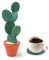 Nioslier Lot de 6 dessous de verre en forme de cactus pour décoration de maison ou de bureau