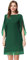 Damen Langarm Loose Fit Freizeit Sommer Elegant Midi Kleid Chiffon Kleid XL Dunkelgrün CL11125-6