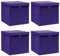 vidaXL 4X Aufbewahrungsbox mit Deckel Zusammenklappbar Spielkiste Regalkorb Faltkiste Korb Kinderbox Box Kiste Lila 32×32×32cm Stoff