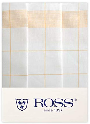 Ross 3er Pack Zwirn Halbleinen Geschirrtücher Fadenkaro gelb, 50x70 cm