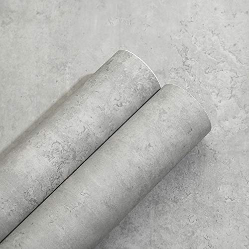 Vinilo autoadhesivo 3D con textura de cemento gris papel pintado de papel de hormigón para paredes, muebles, gabinetes de cocina, estantes de mesa de encimera extraíbles 40CMX3M