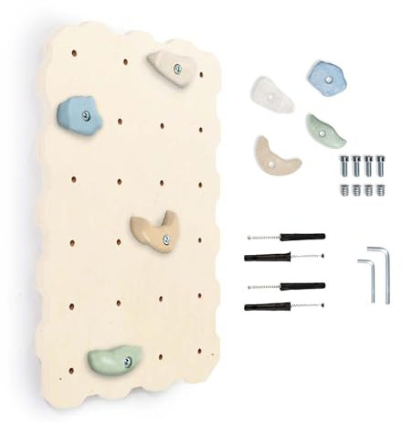 MAMOI® Kletterwand für kinderzimmer, Klettergerüst und spielgeräte Indoor, Klettern mit Klettergriffe für Kinder, Klettersteine, Kletterturm mit Griffe, Turngeräte, Montessori