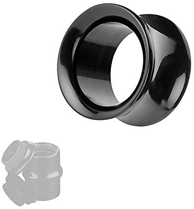 Taffstyle Flesh Tunnel Ohr Piercing Ear Plug Ohrpiercing Bunt Schraub Schraubverschluss Einfach Double Flared Kunststoff 10mm Schwarz