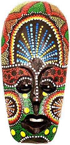 Générique Masque en Bois Ethnique Statue Africain Tribal Totem - Bois - Sculpture Tribal - Multicolore - 2896490031, 2896466031