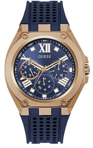 GUESS Hommes Analogique Quartz Japonais Montre avec Bracelet en Silicone GW0363G2