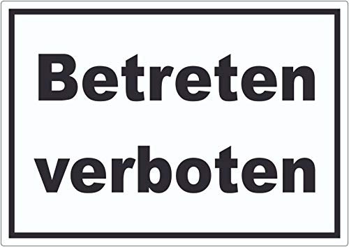 Betreten verboten Aufkleber schwarz-weiß A8 (52x74mm)