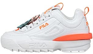 FILA Damen Disruptor Wmn Sneaker, White Fiery Coral, 39 EU Schmal