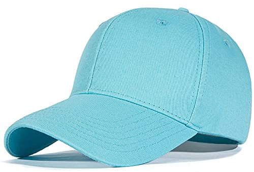 Bakicey Baseball Cap Unisex Outdoor Baseball Cap Kappe Baumwolle Baseball Mützen Erwachsenen Casual Reine Farbe Baseboard Baseballkappe Verstellbar Baseball Cap Kappe Damen Herren (Blauer See)