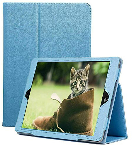 Leather Folio Flip Case for iPad 10.2 9th & 8th Generation and iPad Pro 10.5 (Aqua)