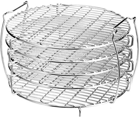 Beenle-Icey UK Dehydrator Stand 304 Stainless Steel Dehydrator Rack Compatible with Ninja Foodi 6.5qt and 8qt Air Fryer 5-Layer Dehydrator Holder Tray with 5 Stackable Sheets for Fruits Beef Jerky
