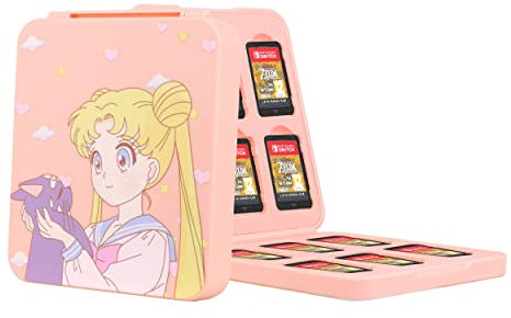 Roffatide Anime Switch Game Card Case für Switch OLED-Umschalter Lite Portable Thin Hard Shell Magnetic Protective Schockproof Storage Box mit 12 Game Card und 12 Micro SD Card Slots