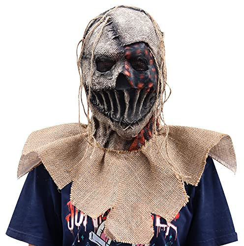 CAFELE Scary Mask Burlap Sack Clown Mask Creepy Full Head Killer Hemlt Scary Halloween Cosplay Carnival Party Prop